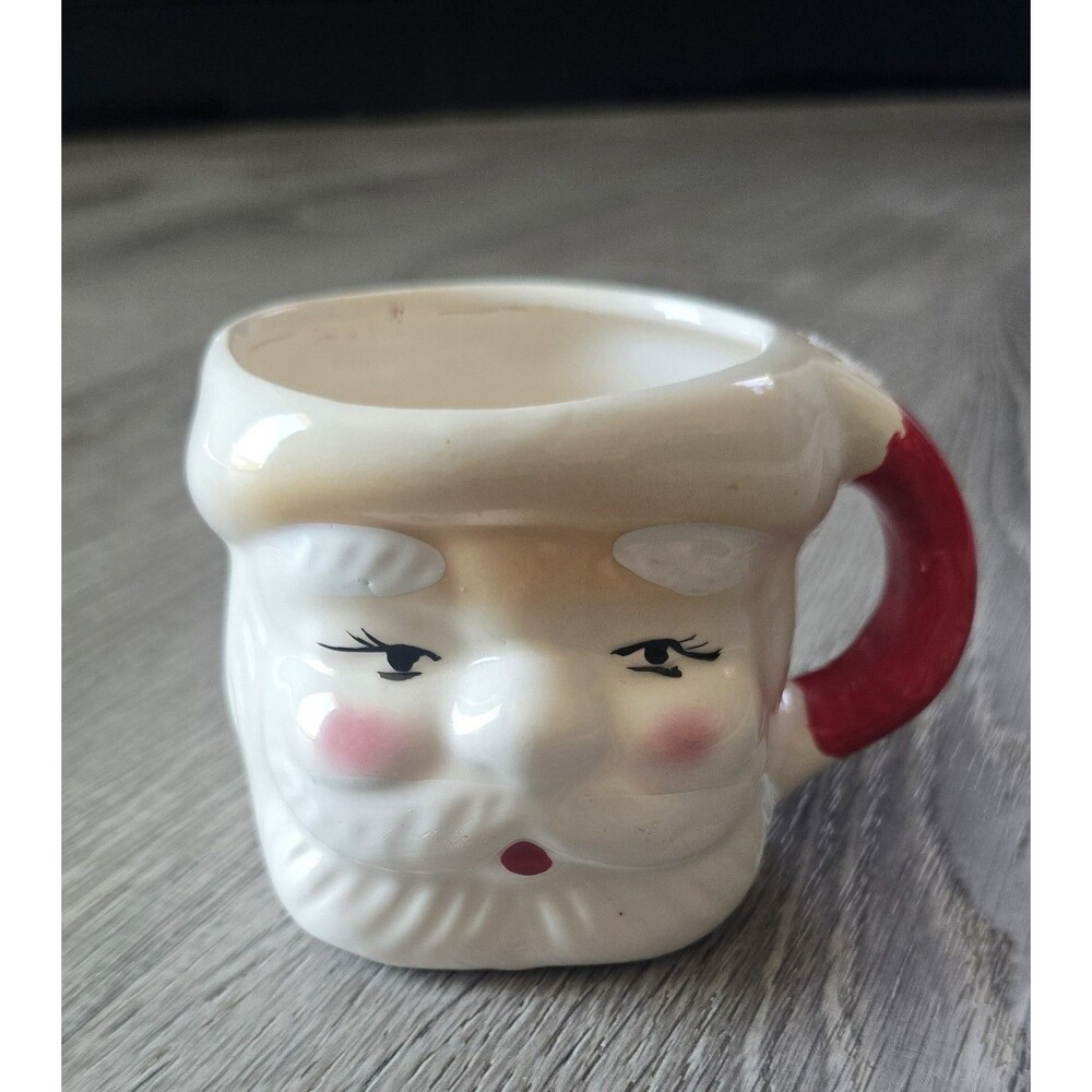 Vintage Santa Claus Mug OPEN EYES Christmas Decoration Ceramic Decor